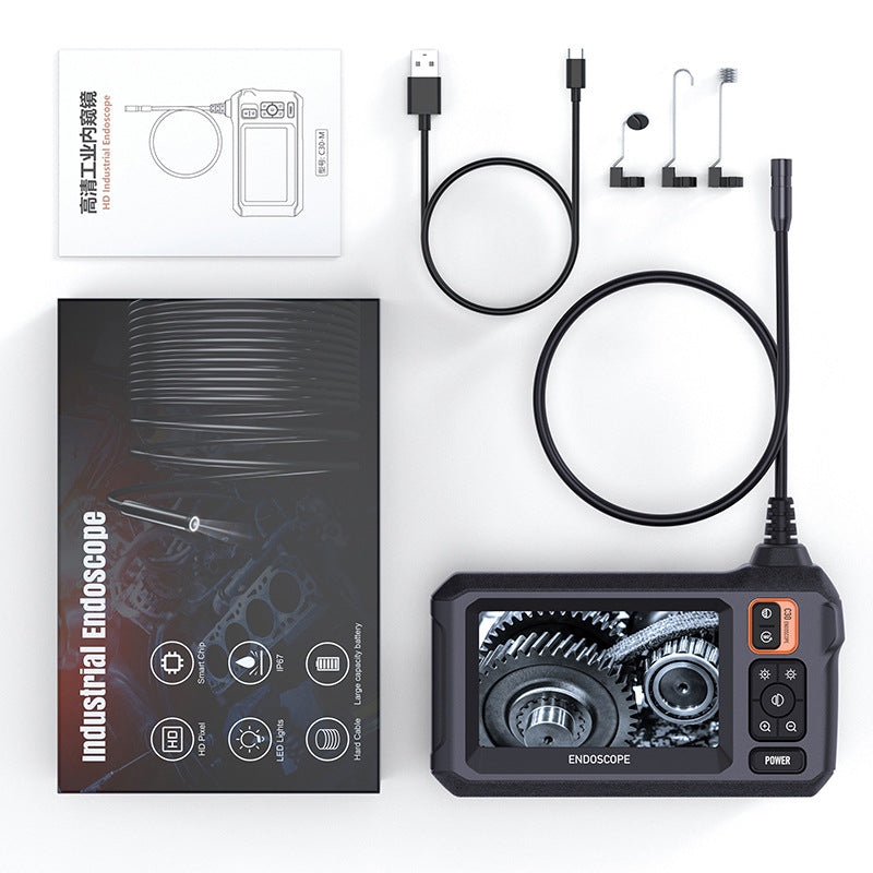 HD borescope inspection camera with probe and screen