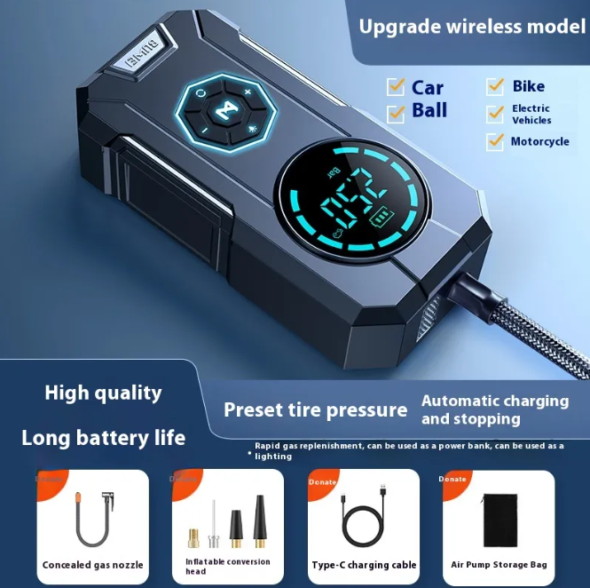 Portable car tire inflator