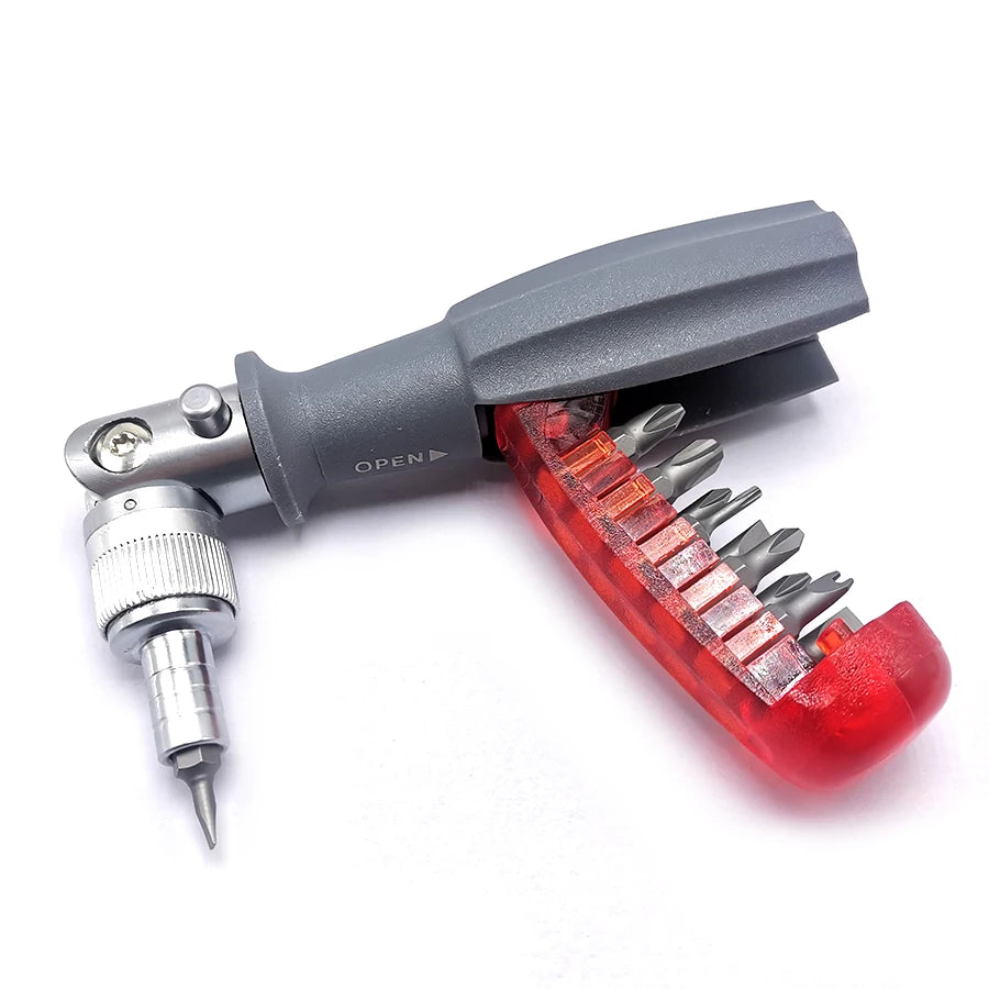 Screwdriver folded to a right angle