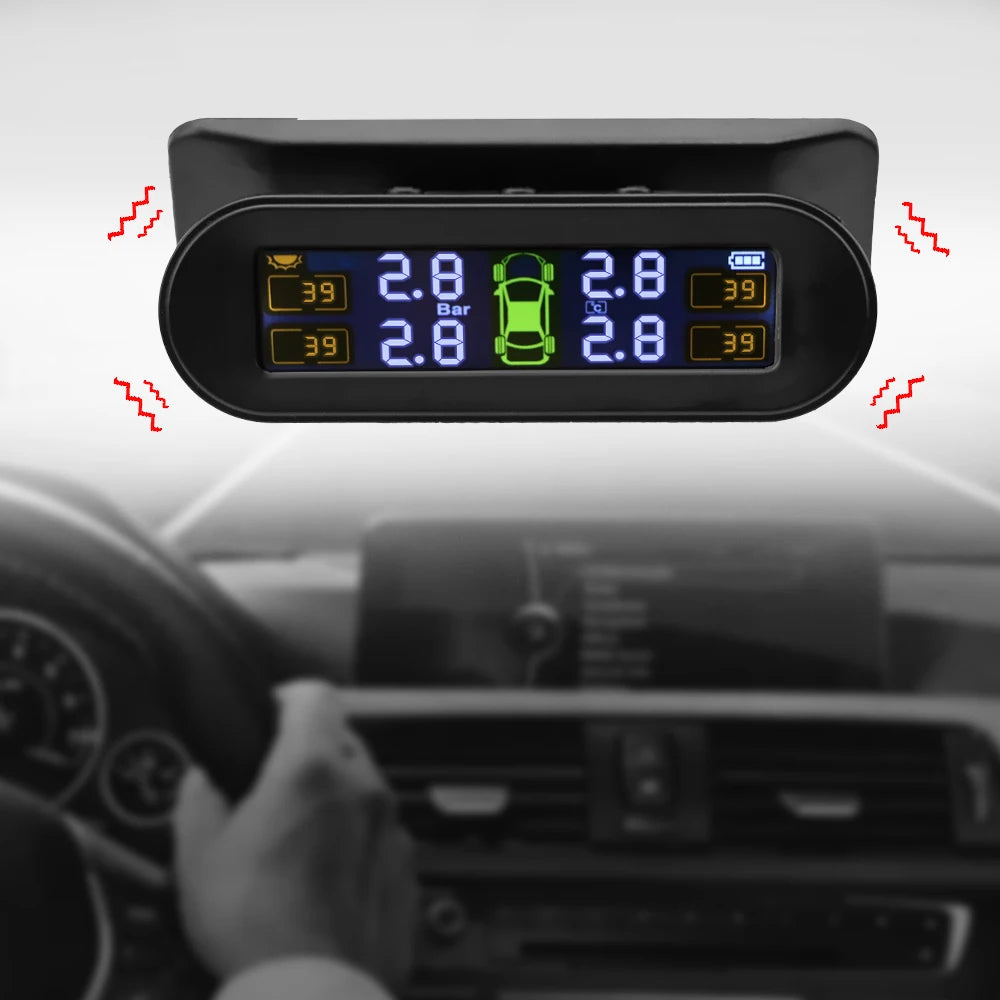 Tire pressure display mounted on the dashboard