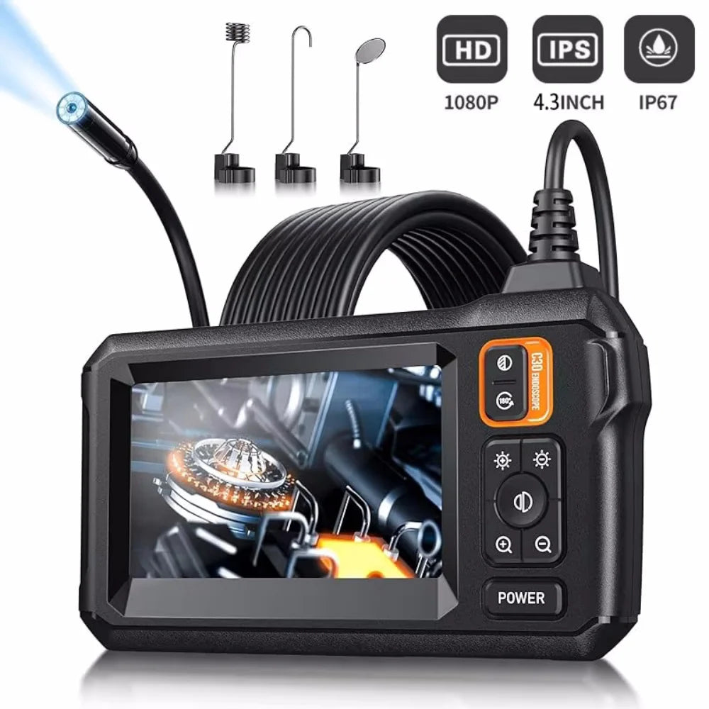 Borescope screen showing a live inspection view