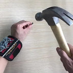 Keeps nails at hand while hammering