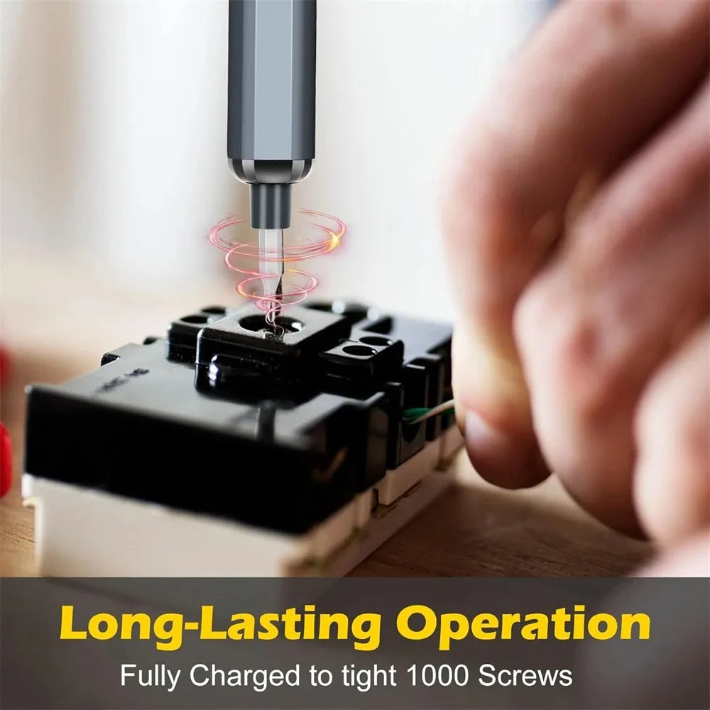 Electric screwdriver in use on a small repair