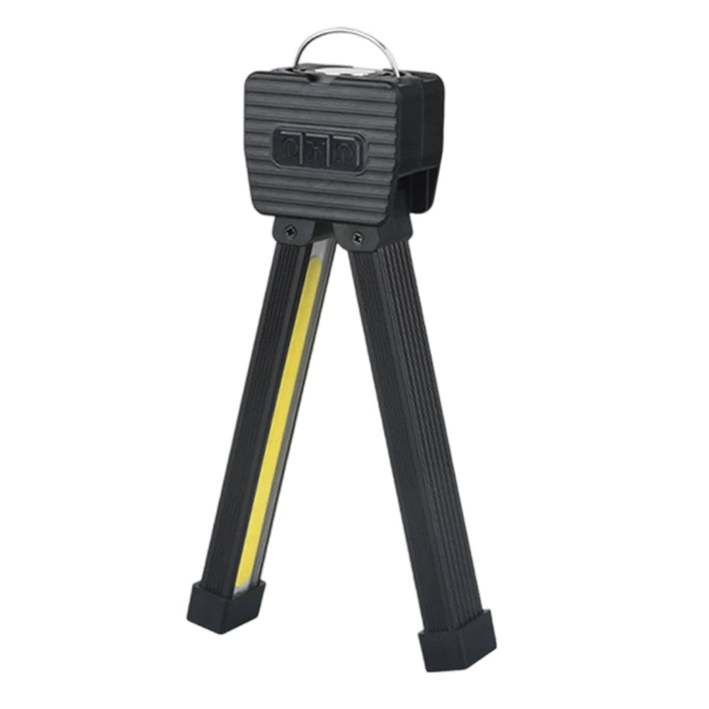 Work light folded on tripod stand
