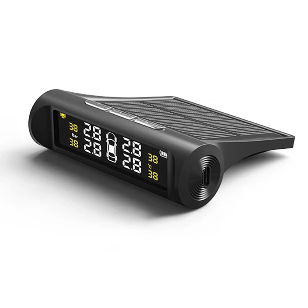 Solar panel on the back of the TPMS display