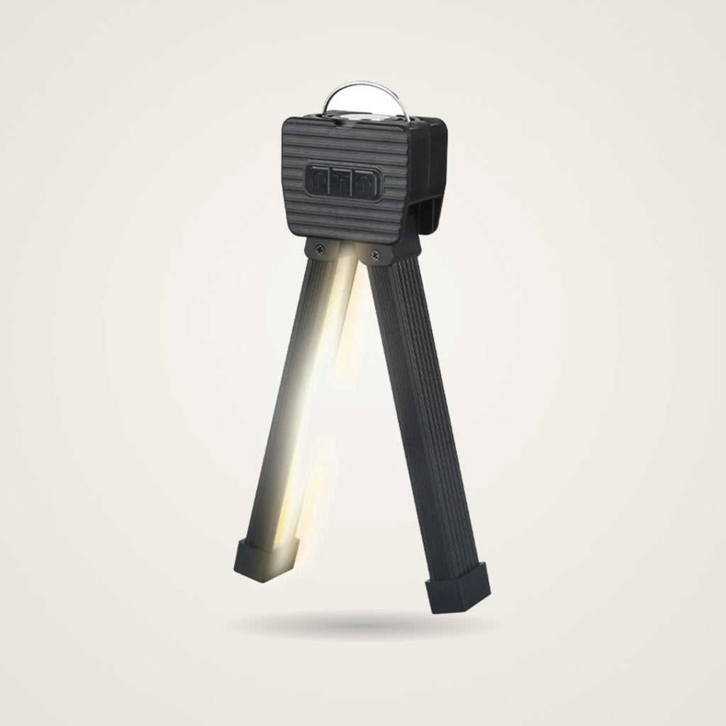 Rechargeable magnetic COB work light on folding tripod legs