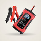 Smart 12V battery charger with clamps
